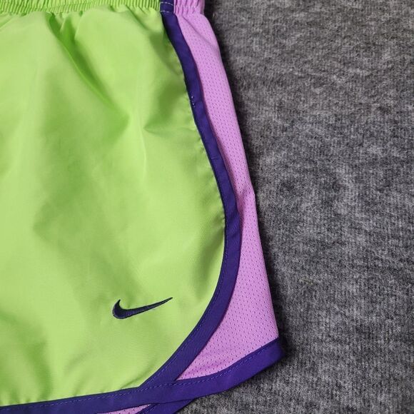 Nike Dri-fit Women’s AthleticTrack Running Shorts Size L Green Purple Color - Picture 3 of 10